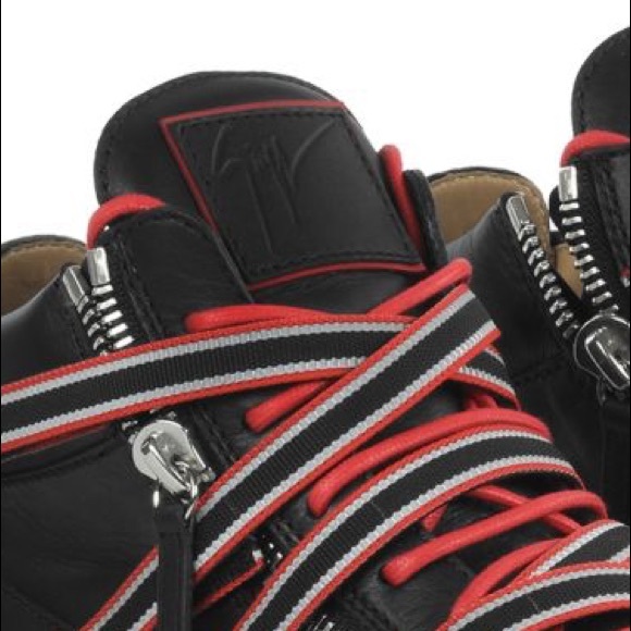 giuseppe zanotti NIB red/blk multi strap midtops - Picture 12 of 13